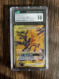 2021 Pokemon Promo Pikachu & Zekrom GX #SM248 GRADED CGC 10 - Image 1
