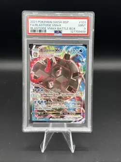 2021 Pokemon SWSH BSP FA/Blastoise VMAX Blastoise VMAX Battle Box PSA 9 - Image 1