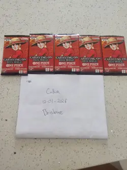 NEW Sealed One Piece TCG Carrying on His Will Sleeved Booster Packs x5 - Image 1