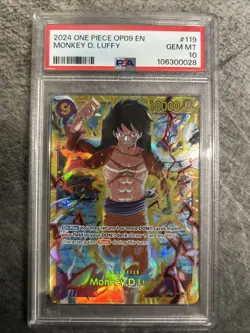 One Piece CCG Emperors in the New World Monkey.D.Luffy SEC OP09-119 PSA 10 - Image 1