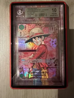 2025 ONE PIECE RED MANGA ALTERNATE ART OP13-118 MONKEY D. LUFFY BGS 10 label err - Image 1