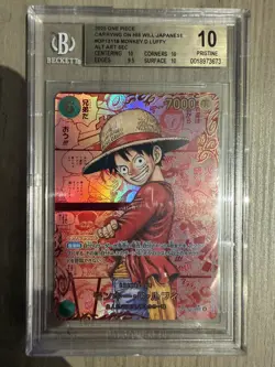 2025 ONE PIECE RED MANGA ALTERNATE ART OP13-118 MONKEY D. LUFFY BGS 10 label err - Image 3
