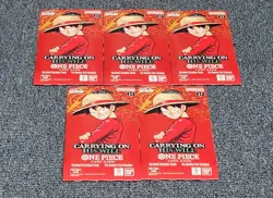 One Piece OP-13 CARRYING ON HIS WILL Sleeved Booster Packs Lot Of 5 NEW/SEALED - Image 1