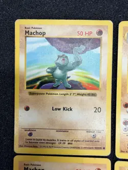 2x Machop 52/102 2x Machoke 34/102 Base Set Shadowless 1999 Vintage Pokemon Card - Image 2