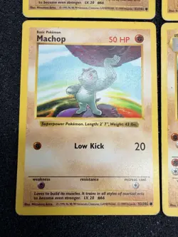 2x Machop 52/102 2x Machoke 34/102 Base Set Shadowless 1999 Vintage Pokemon Card - Image 4