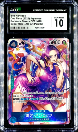 CGC 10 Gem Mint Boa Hancock OP01-078 Alt Art One Piece Card Japanese 2022 - Image 1