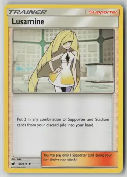 Lusamine 96/111 Pokemon Crimson Invasion Uncommon Near Mint Card NM 1 - Image 1