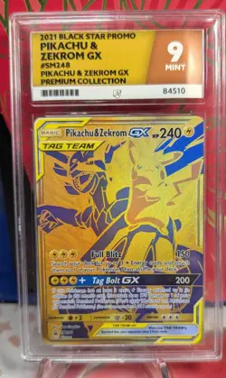 ACE 9 Pikachu & Zekrom GX Tag Team SM248 Promo Holo Pokemon Card - Mint - Image 1