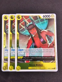 3x OP09-107 Nico Robin R Set - One Piece Card Game TCG - English - Image 1