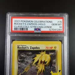PSA 10 Rocket's Zapdos Pokemon Celebrations Classic Collection Holo Graded Card - Image 2