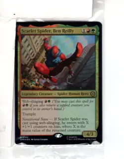 MTG SkeenAB Scarlet Spider Ben Reilly PRERELEASE PROMO FOIL from SPM. NM. - Image 1