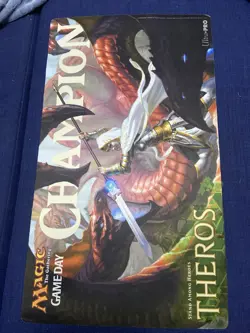 Theros Elspeth Sun’s Champion Game Day Champion Magic the Gathering Playmat - Image 1