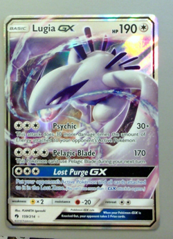 Pokemon TCG Lugia GX 159/214 Sm-Lost Thunder Holo ~ minor edge whitening LP/NM - Image 1