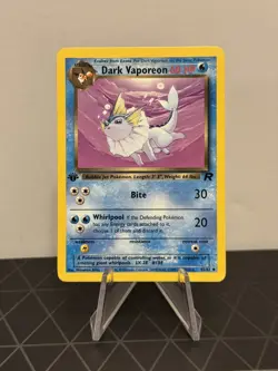 WOTC Dark Vaporeon 45/82 1st Ed Uncommon Team Rocket Pokemon 2000 LP - Image 1