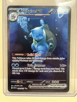Pokemon 2023 Blastoise EX Special Illustration Rare Card 200/165 Mew-EN 151 - Image 3