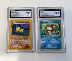 2x CGC 7/7.5 Pokemon WOTC Light Ninetales Neo Destiny & Japanese Goldeen Jungle - Image 1