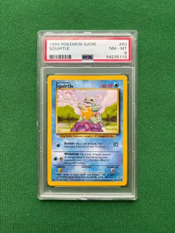1999 Pokemon Game Squirtle 63/102 PSA 8 NM-MT - Image 1
