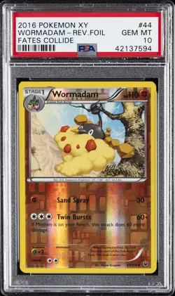 2016 POKEMON XY FATES COLLIDE #44 WORMADAM-REVERSE FOIL PSA 10 - Image 1