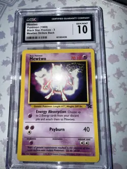 CGC GEM MINT 10 Mewtwo 1999 Black Star Promos 3 Pokemon TCG Mewtwo Strikes Back - Image 2