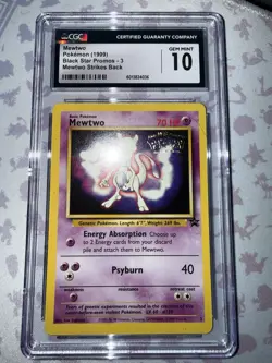 CGC GEM MINT 10 Mewtwo 1999 Black Star Promos 3 Pokemon TCG Mewtwo Strikes Back - Image 3