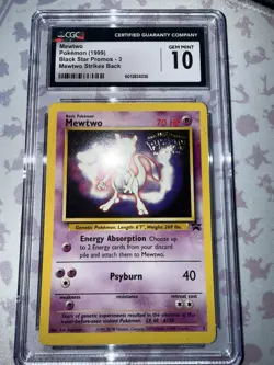 CGC GEM MINT 10 Mewtwo 1999 Black Star Promos 3 Pokemon TCG Mewtwo Strikes Back - Image 5