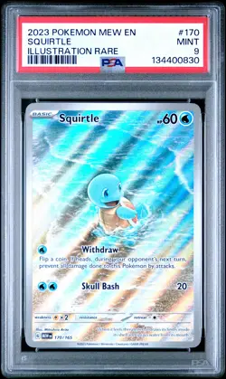 2023 POKEMON MEW EN-151 ILLUSTRATION RARE #170 SQUIRTLE PSA 9 - Image 1