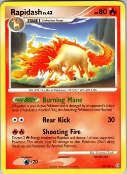 Rapidash 22/100 Stormfront Pokemon TCG LP - Image 1