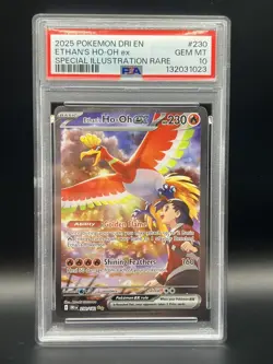 2025 Pokemon Destined Rivals Ethan’s Ho-Oh ex #230 SIR Illustration Rare PSA 10 - Image 1