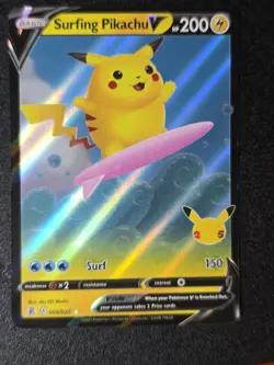 2021 Pokemon Celebrations Surfing Pikachu V 008/025 NM - Image 1