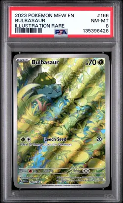 Bulbasaur Pokemon Mew En-151 166 NM PSA 8 - Image 1