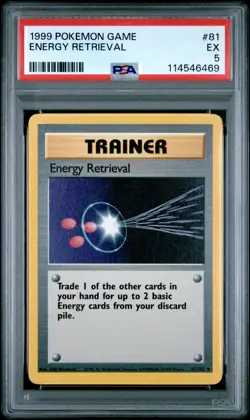 1999 POKEMON GAME #81 ENERGY RETRIEVAL PSA EX 5 - Image 1