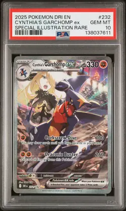 2025 POKEMON DRI EN-DESTINED RIVALS #232 CYNTHIA'S GARCHOMP EX PSA 10 - Image 1