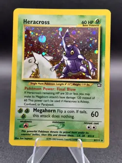 Heracross ⭐ 6/111 Holo Rare Neo Genesis 2000 Pokemon Unlimited LP - Image 1