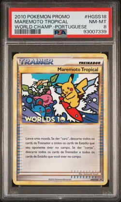 2010 POKEMON WORLD CHAMPIONSHIPS PROMO PORTUGUESE MAREMOTO TROPICAL PSA 8 - Image 1