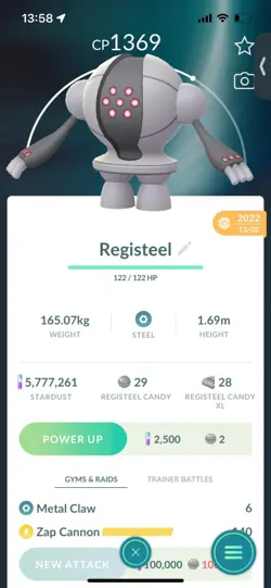 Pokemon Go Legendary Registeel ( Normal ) ( Reduced) - Image 1