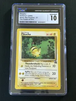 Pikachu Pokemon 2000 Black Star Promo 27 The Power of One CGC 10 Gem Mint - Image 1