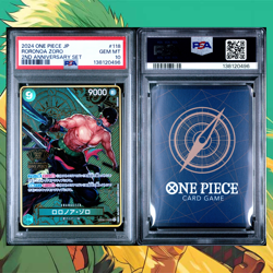 2024 ONE PIECE OP06-118 JAPANESE 2ND ANNIVERSARY SET RORONOA ZORO JP PSA 10 - Image 2