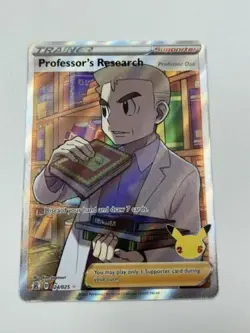 Professor's Research Full Art Trainer 024/025 NM/M Celebrations Pokemon TCG Card - Image 1