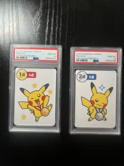 PSA 10 Pokemon Taruka Pikachu Round 1 & 2 / 1st & 2nd (2 graded card lot) - Image 1