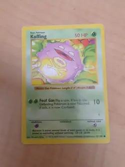 Pokemon TCG Koffing Base Set, Unlimited Common Card 51/102 NM Condition - Image 1