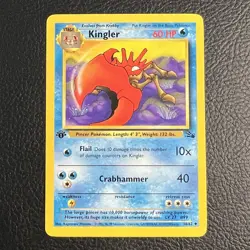 1st Edition Kingler 38/62 Fossil Set - Uncommon Pokemon Card TCG WOTC LP - Image 1