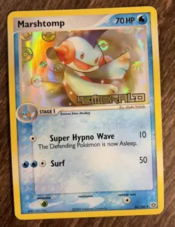 Pokemon Marshtomp Holo Card 36/106 EX Emerald Stamped - Image 1