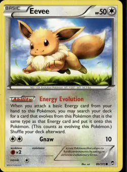 Eevee Common XY - Furious Fists 80/111 Colorless Normal Pokemon Card - Image 1
