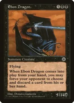 MTG Ebon Dragon - Portal #91 NM - Image 1
