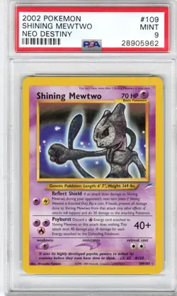 2002 Pokemon Neo Destiny Shining Mewtwo #109 PSA Mint 9 - Image 1
