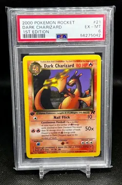 2000 Pokemon Rocket Dark Charizard 1st Edition #21 PSA 6 EX-MT - Image 1