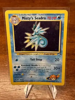 Pokemon TCG Misty's Seadra Holo Rare Gym Heroes 9/132 - Image 1