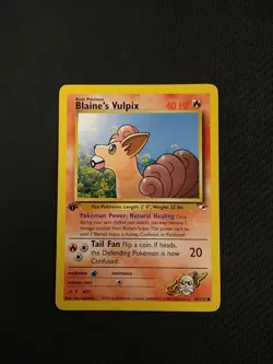 2000 Pokemon TCG Blaine's Vulpix 65/132 1st Edition Gym Heroes LP - Image 1