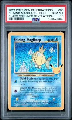 PSA 10 SHINING MAGIKARP 66/64 HOLO CELEBRATIONS CLASSIC COLLECTION POKEMON ✨ - Image 1