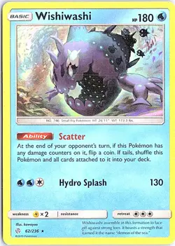 Wishiwashi Holo Rare SM - Cosmic Eclipse 62/236 LP Pokemon - Image 1